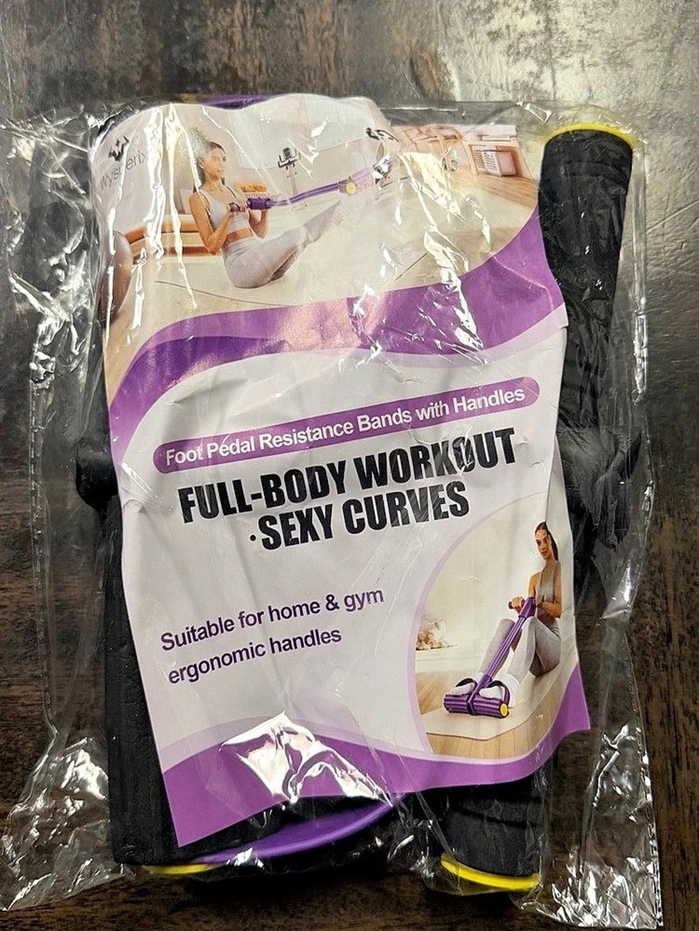 Full-Body Workout Resistance Band Set in Purple & Black